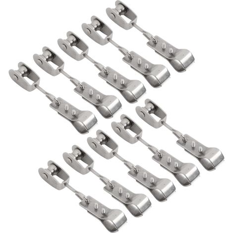 Heavy Duty 304 Stainless Steel Pulley and Clamps for Shade Sail Installation, Fits 15-25mm Pipe and 4mm Wire Rope, 10 Pack (1/5)