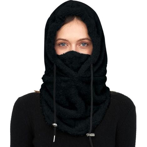 Masque facial isolant - Cagoule de ski - Bonnet - Cagoule - Masque de ski - Masque de cyclisme - Noir (1/5)