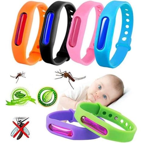 Braccialetti antizanzare, confezione da 6, 100% naturali, sicuri per bambini e adulti. (1/5)