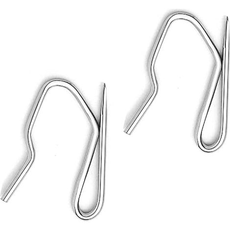 Crochets métalliques pour rideaux, épingles à rideaux pour fenêtre, porte et rideau de douche, lot de 100 (argent) (1/5)