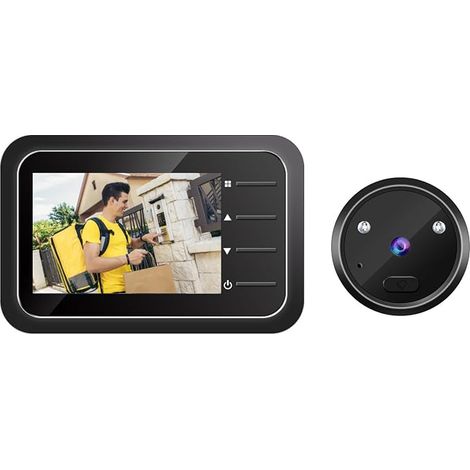 Spioncino intelligente con schermo LCD TFT da 2,4 pollici e campanello integrato, fotocamera da 1 MP con angolo di visione di 120 gradi e visione notturna a infrarossi, ideale per casa, ufficio, appar (1/5)