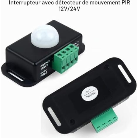 Lot de 3 interrupteurs à détecteur de mouvement 12V/24V avec capteur PIR et contrôleur de LED pour rubans lumineux LED flexibles (1/4)
