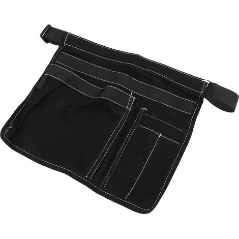 Tablier porte-outils de jardin, plusieurs poches, en tissu Oxford, ajustable, ceinture porte-outils pour travaux de jardinage, noir (1/5)