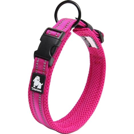 Collar para pasear perros, ajuste cómodo, construcción duradera, fucsia, L-b (1/2)