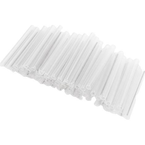 200 gaines thermorétractables transparentes pour fibres optiques, manchons de fusion avec aiguille en acier unique, 60 x 5 x 3,8 mm (1/5)