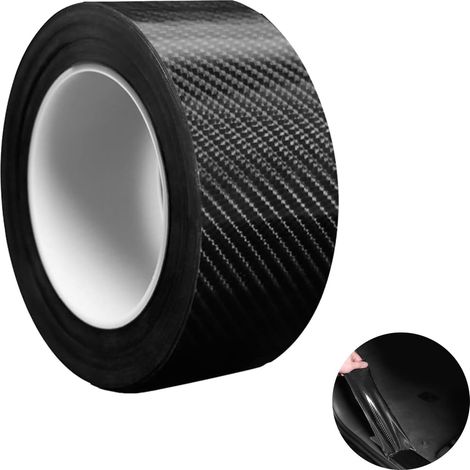 BEBUSINGOTO Protecteur de seuil de Garde de Porte de Voiture, 5CM×5M Fibre de Carbone 5D Film de Protection Autocollant pour portière de Voiture/Pare-Chocs Avant et arrière/Protection de seuil (1/5)