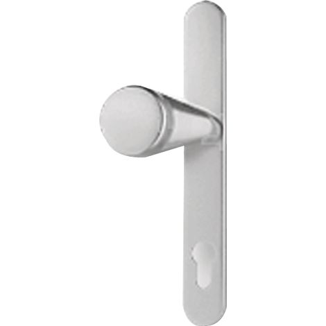 BKS Knopflangschild für außen, rund RR 7504, PZ 92 mm, silber eloxiert