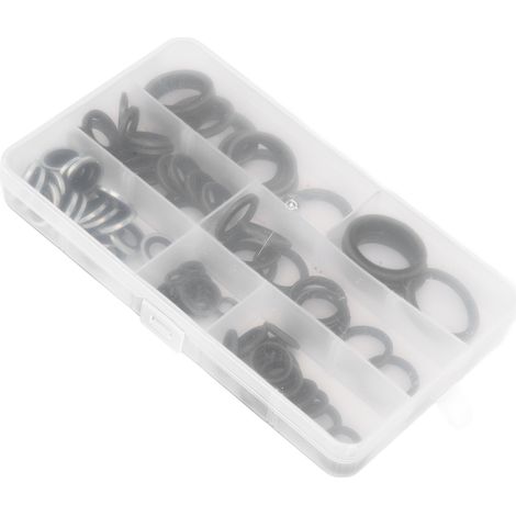 Kit d'assortiment de 90 joints toriques en caoutchouc galvanisé, ronds et plats (1/5)