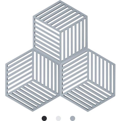 Kitchen Pot Coaster Tapis de Protection en Silicone Teffa (Gris, Raya Hexagonal: 160x138x8mm) (1/4)