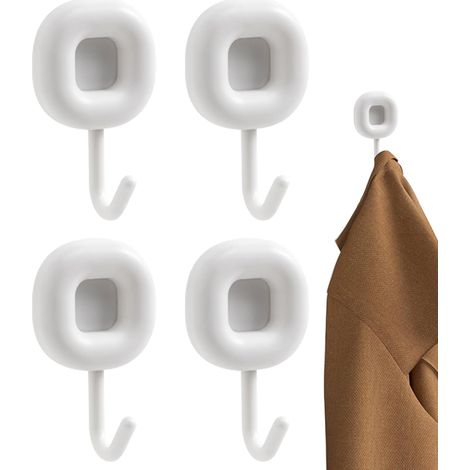 Sollbry Lot de 4 crochets adhésifs, crochets muraux pour chambre à coucher - Crochets pour serviettes autocollants - Crochets à vêtements durables - Crochets muraux collants pour cuisine, salon (1/5)