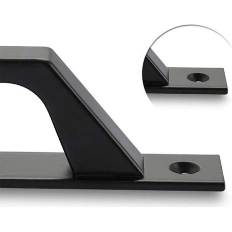 Grange Porte Poignée, Coulissant Grange Poignée Porte Parfait pour Portail Armoire Placard Tiroir Abri Garage Inclus 2 Vis - Noir, 150mm (1/4)