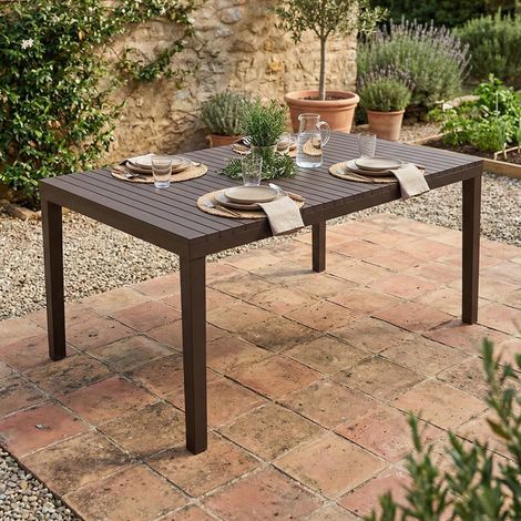 Dmora - Außentisch Maratea, rechteckiger Esstisch, Mehrzweck-Gartentisch, 100 % Made in Italy, 150 x 90 x 72 cm, Anthrazit, mit verstärkter Verpackung (1/3)