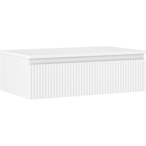 Mexen Rivel Badezimmerschrank 80 cm mit Arbeitsplatte, 1 Schublade, geriffelt, weiß matt - 91A20-08023-1-BFC01 (1/5)