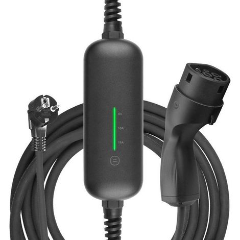 Chargeur portable Morec 8/10/16A 3,6 kW pour véhicules électriques de type 2, prise Schuko de 6 m. (1/4)