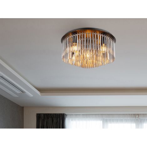 Große LED Deckenleuchte mit Rauchglas Stäben, Ø 50cm (1/5)