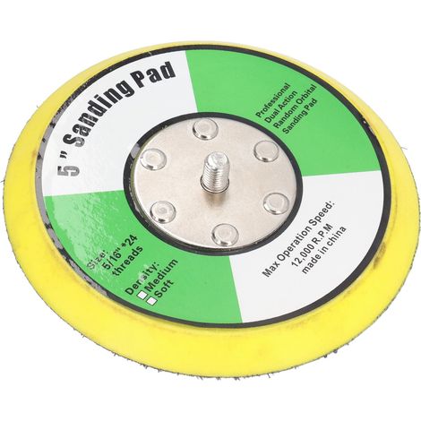Ponceuse-polisseuse pneumatique avec plateau de ponçage et polissage à fixation auto-agrippante, plateau en polyuréthane, filetage 5 pouces/5/16 pouces x 24, 12 000 tr/min (1/5)