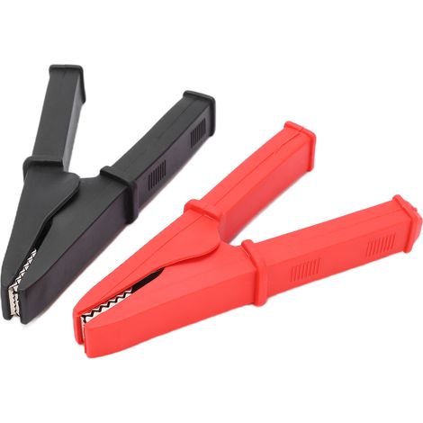 Pince batterie rouge-noir U57 3000V, clip électrique haute tension, cuivre rouge grande taille, protection totale, lot de 2, pour câbles de démarrage (1/5)