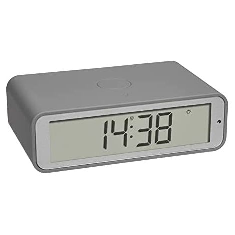 TFA Dostmann Twist 60.2560.10 - Réveil numérique sans fil avec affichage rotatif, design élégant, alarme de avec répétition, couleur gris (1/3)