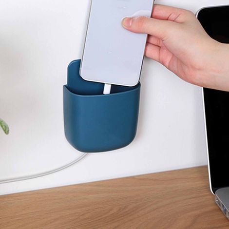 Aufbewahrungsbox für Fernbedienung, multifunktionaler, stilvoller und langlebiger Wand-Handyhalter für Wohn- und Schlafzimmer, Dunkelblau (1/5)