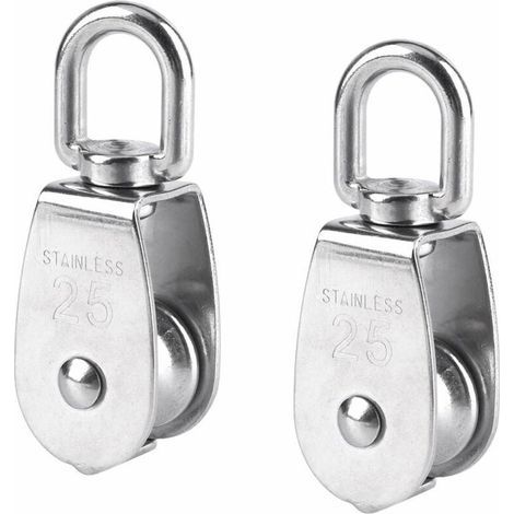 Stück 25 mm Einzelrolle aus Edelstahl, Tragkraft 150 kg – Silber (1/4)