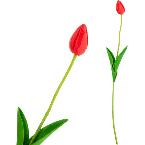 CV26799-7 Künstliche, gummibeschichtete rote Tulpe, wunderschön wie lebende Schaumstofftulpen, Tischdekoration