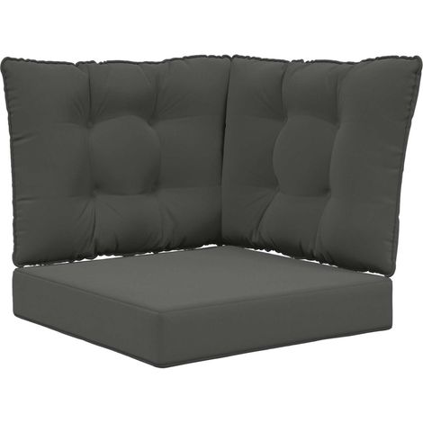 Cojín para sofá de exterior 3 pcs Antracita Poliéster vidaXL