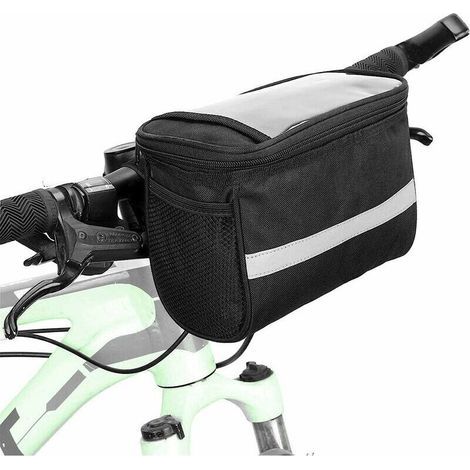 Sacoche de guidon de vélo - étanche - sac isotherme avec bandes réfléchissantes - téléphone portable, cartes ou système de navigation Pour les voyages, le géocaching, le plein air et le sport (1/5)