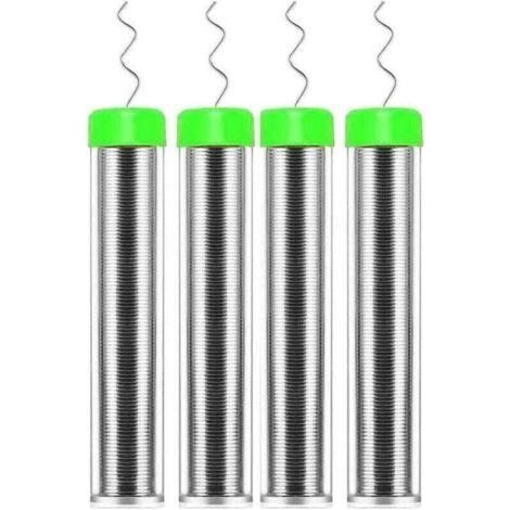 Lot de 4 bobines de soudure de 0,8 mm, noyau de colophane sans plomb, soudure, flux, soudure pour la réparation de composants de soudure électrique et le bricolage