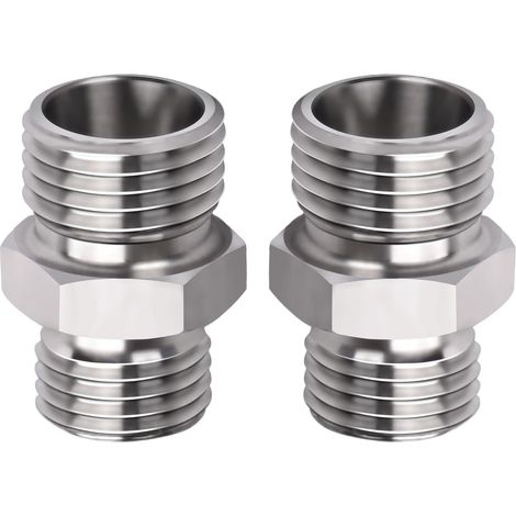 2 Pièces Raccord Hydraulique M14x1.5 à M16x1.5 en Alliage, Adaptateur pour AGT/Machpro/VICSEC Petits Excavateurs (1/5)