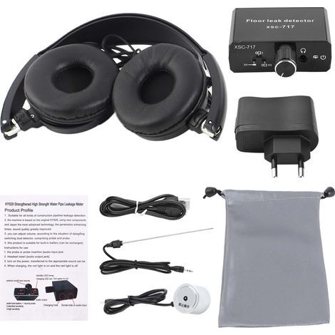 Détecteurs de fuite d'eau sans fil pour le capteur de fuite de construction de maisons avec casque de tuyau souterrain de casque Double sonde 20000x Adoncement audio -70D Sensibilité (1/5)