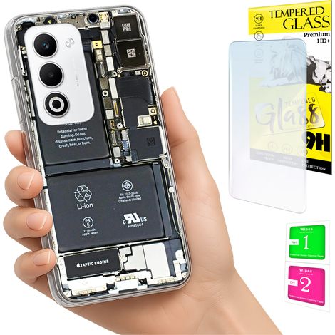 Funda para Oppo A5 5G con cubierta para foto, carcasa trasera y cristal 9H. (1/5)
