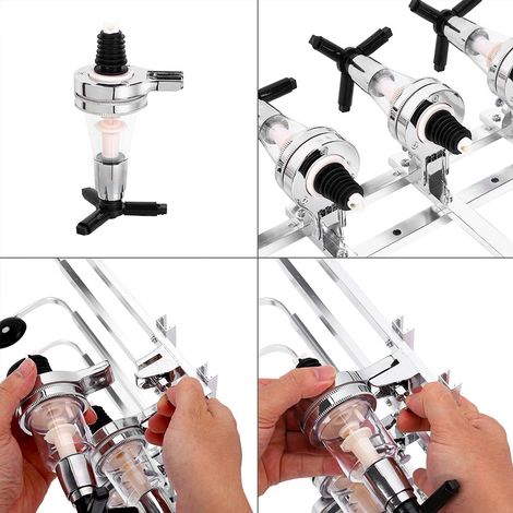 Distributeur mural rotatif pour 4 bouteilles d'alcool, accessoire de bar. (1/5)