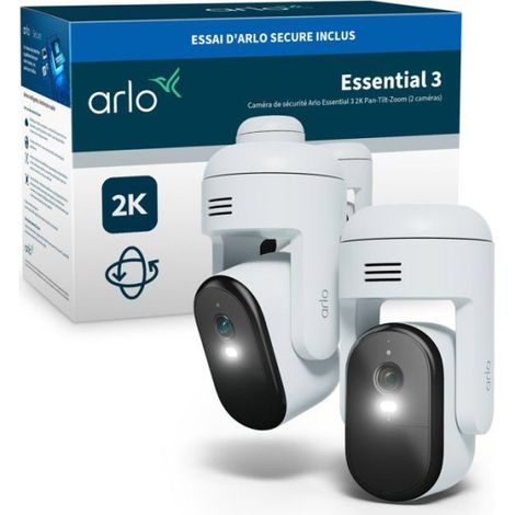 Caméra de surveillance - Arlo - Essential 3 Kit de 2 caméras 2K 360° - Extérieur (1/5)