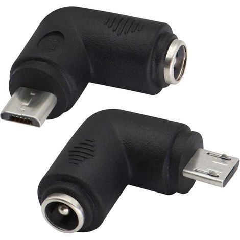 (2Pack-Micro)90 Degrés DC5.5x2.1mm vers Micro USB 5V DC Connecteur de Charge d'alimentation pour Téléphone Portable,Tablette, MP3 et Appareil Micro USB (1/5)