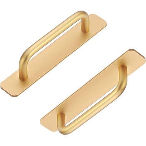 Juego de 2 tiradores autoadhesivos para muebles，Tirador de aluminio para puertas correderas，Tiradores para cajones de dormitorios，212 mm，Negro (1/5)