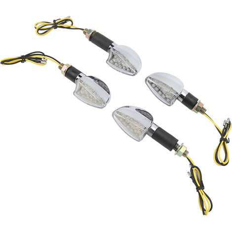 Lot de 4 clignotants de moto Suzuki, trou de fixation de 10 mm, coque transparente argentée. (1/5)