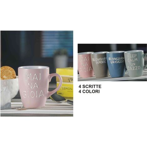 1 Pezzo Tazza Tazzone Latte Mug in Ceramica con Frase 4 Modelli