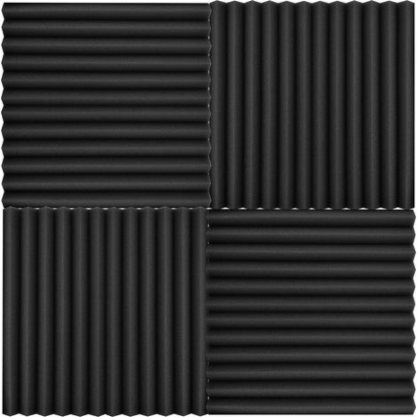 Lot de 12 panneaux de mousse insonorisante pour studio, 30 x 30 x 2,5 cm / 12 x 12 x 1 pouce (1/2)