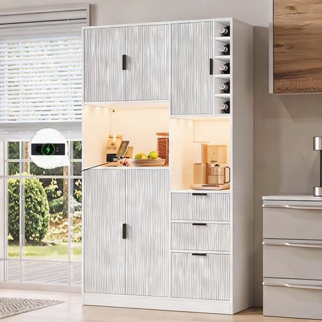 Buffet coloris blanc en MDF 105 x 40 x 180 cm (1/5)