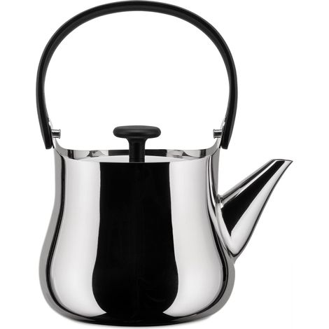 Alessi Cha NF01 - Teiera a Induzione di Design in Acciaio Inossidabile 18/10 e Resina Termoplastica, Lucido (1/4)
