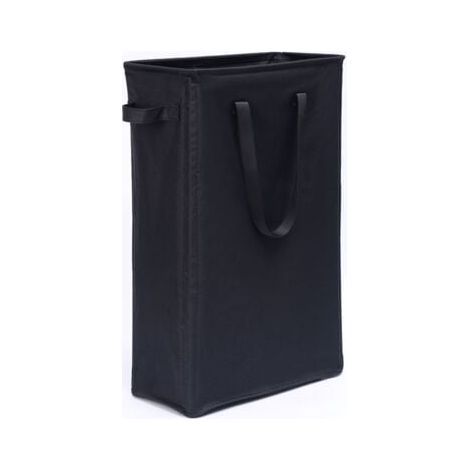 45L Paniers à Linge avec Poignées(Noir), Pliable Panier à Linge Mince Sac à Linge en Tissue Oxford Rectangulaire Corbeilles à Linge Sac de Rangement pour Salle de Bain 39x19x60CM (1/5)
