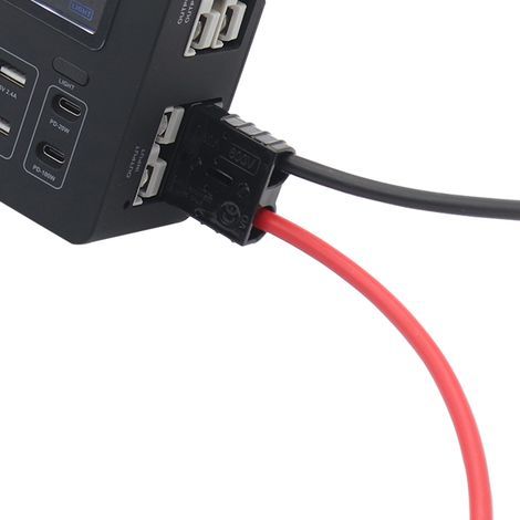 Câble d'adaptateur batterie 8 AWG avec connecteur Anderson 50 A, 50 cm, terminaux O-type en cuivre pour applications automobiles et énergies renouvelables (1/5)