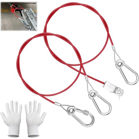 2 pièces de corde à détacher, pendentif antirouille avec crochet à mousqueton, 1000 MPa, résistance à la traction, doublée avec gant, corde à détacher pour remorques et caravanes (1/5)