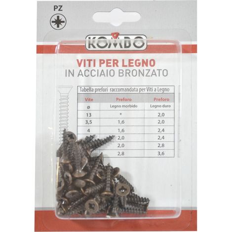 SET 50 VITI A LEGNO 3.5 X 18 BRONZATE, IMPRONTA PZ