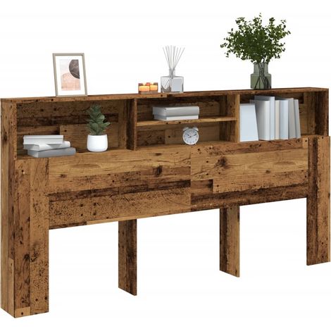 vidaXL Armoire de tête de lit vieux bois 200x19x103,5 cm