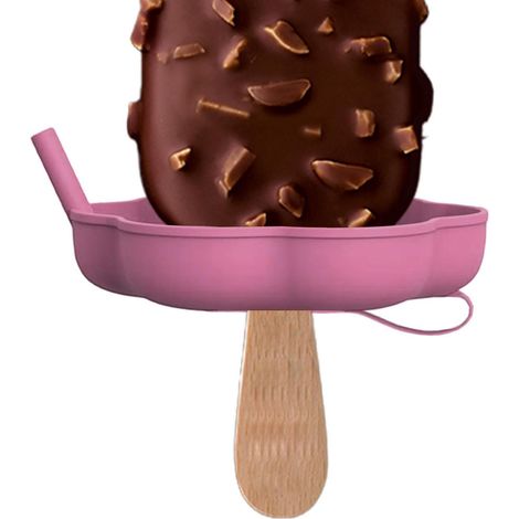 Supports à glace pour enfants en silicone avec paille intégrée Idéal pour les desserts glacés, les yaourts, les boissons maison, les voyages et les activités de plein air.