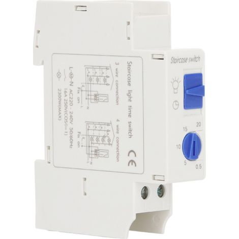Temporizador mecánico con control de tiempo, montaje en carril DIN, 220–240 V CA, 16 A, 0,5–20 min, ALC18 (1/5)