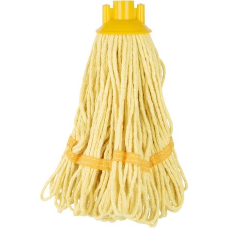 Tête serpillière à franges bande jaune 200g - JANTEX (1/5)