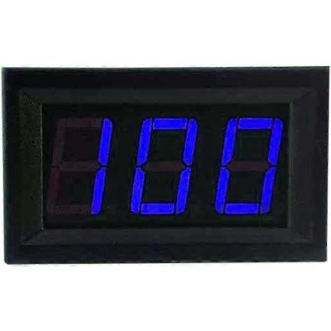 Voltmètre numérique 0,56 pouce, voltmètre 3 fils, affichage LED, 0–100 V, accessoires, bleu (1/3)