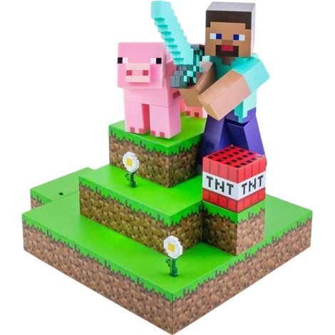 Lâmpada Paladone Steve Diorama Minecraft